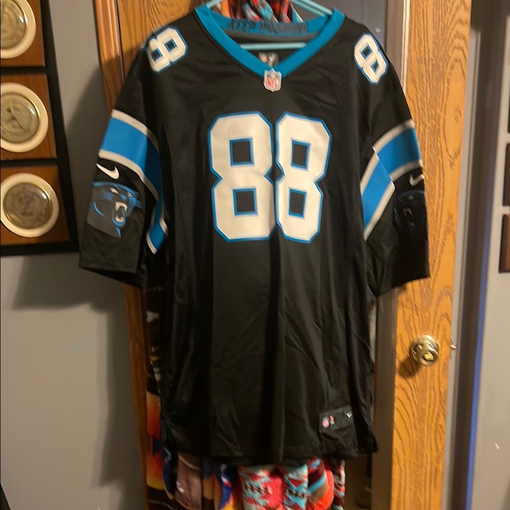 Nike Black and Blue Football Jersey with Number 88